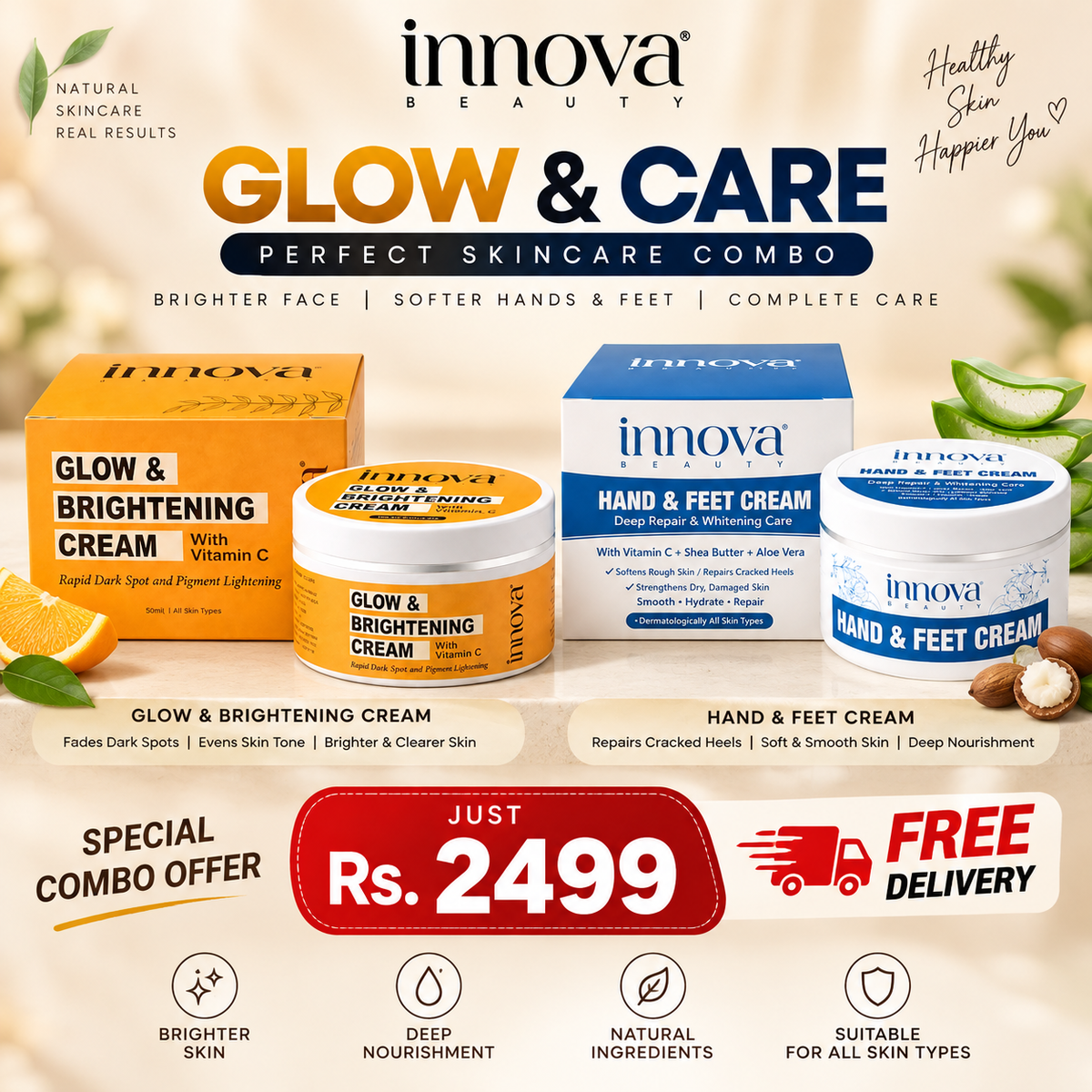 GLOW DEAL | Hand Feet Whiting Cream + Face Whiting Cream